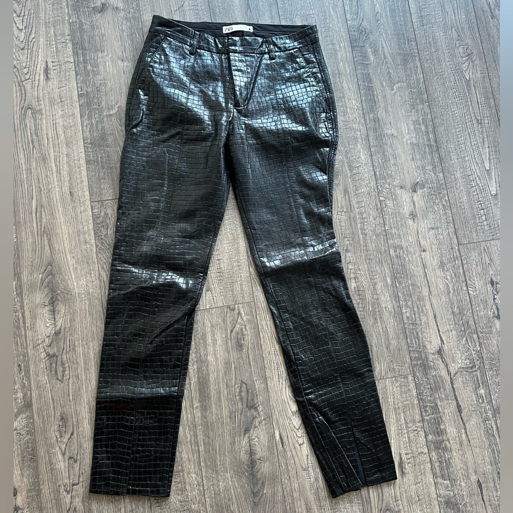 ZARA Croc Pants - Picture 1 of 8